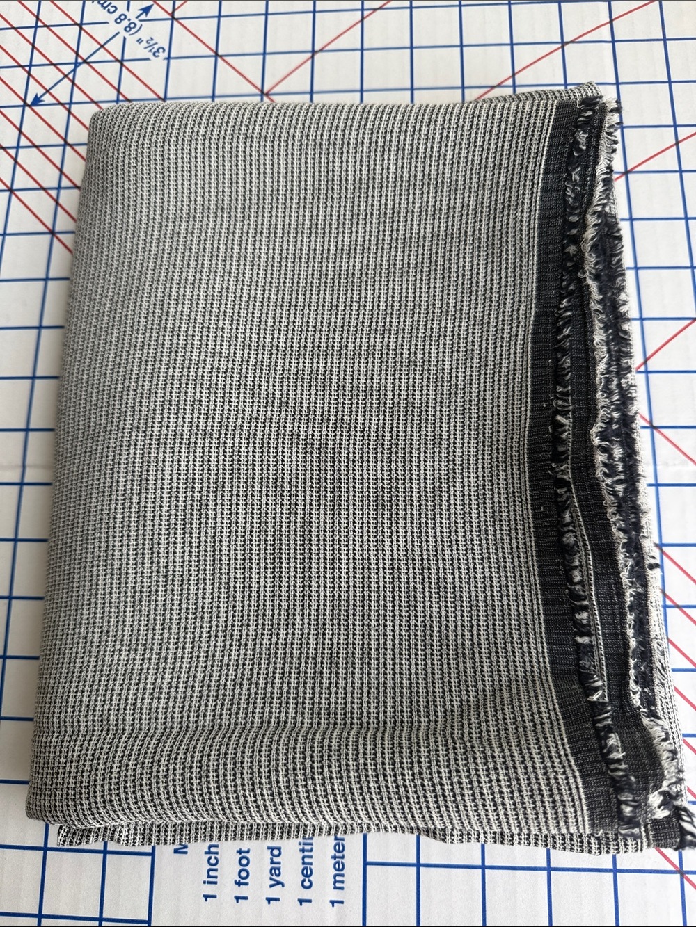 Vintage 80s Black Ivory Micro Check Suiting Fabric 2.5 Yards x 56” Drapey